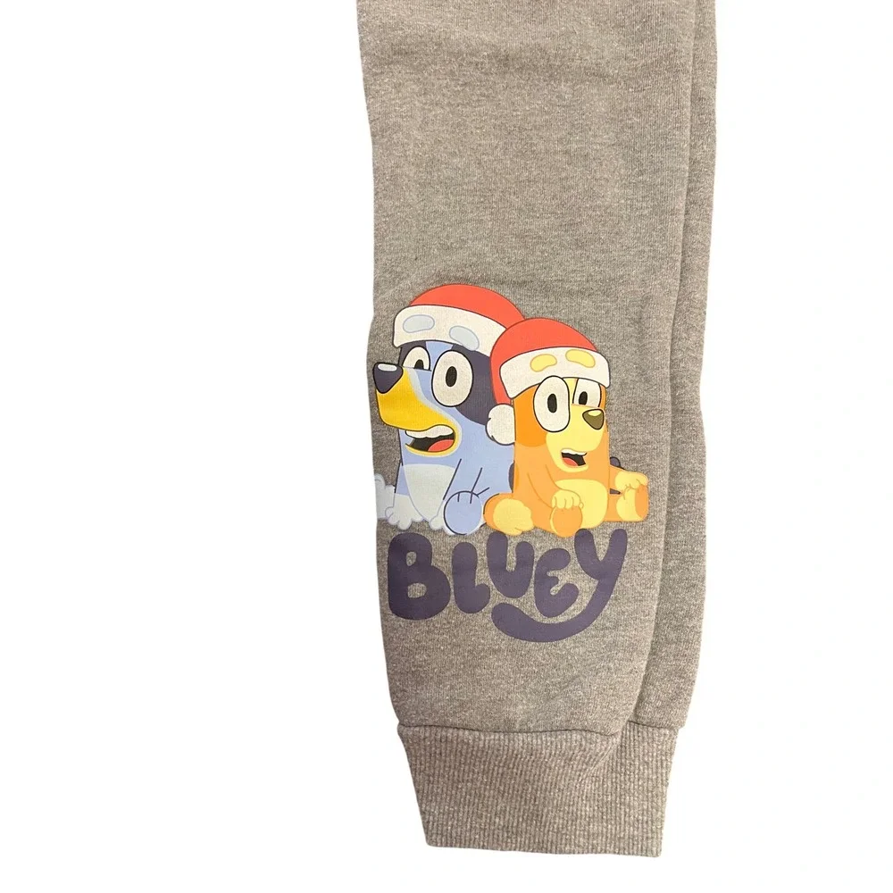 Bluey Christmas Sweatshirt Sweatpants Set Gray‎ Holiday Bingo Kids Size 6/7